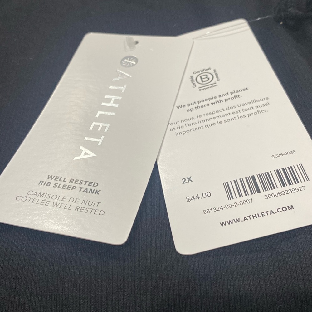 Athleta Well Rested Rib Sleep Tank NWT - Picture 2 of 3